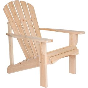 Ergonomic Natural Cedar Wood Adirondack Chair