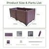 2 Piece Plastic Raised Garden Bed Planter Grow Boxes 15" H Deepen Rectangular Planter Kits for Vegetables Flowers, Herbs, Fruits