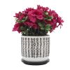 CERAMIC, 6" PLANTER W/ SAUCER, BLACK