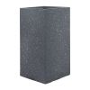 RESIN, S/2 11/13"D SQUARE NESTED PLANTERS, DK GRAY