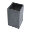 RESIN, S/2 11/13"D SQUARE NESTED PLANTERS, DK GRAY