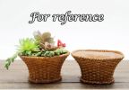 Resin Simulation Woven Basket Succulent Plant Pot Decorative Planter for Succulent Cactus