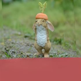 Cute Rabbit Yard Ornament; Easter Decoration (Color: Bunny With Radish)