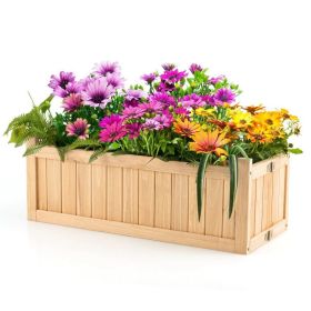 Backyard Wooden Planter Box Folding Raised Garden Plant Container (Color: Natural)