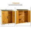 Outdoor Storage Shed with Lockable Door, Wooden Tool Storage Shed with Detachable Shelves and Pitch Roof, Natural/Gray